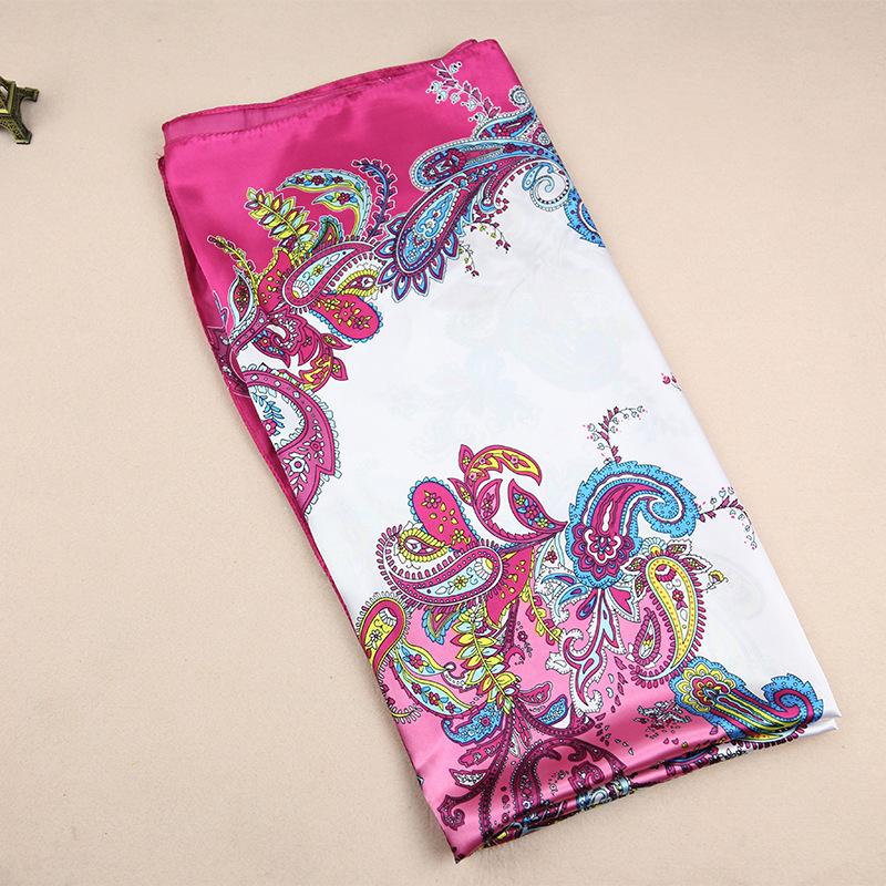 Новый атласный женский шарф, шелковый шарф с принтом, модный пляжный большой квадратный шарф, солнцезащитный крем, шаль от солнца