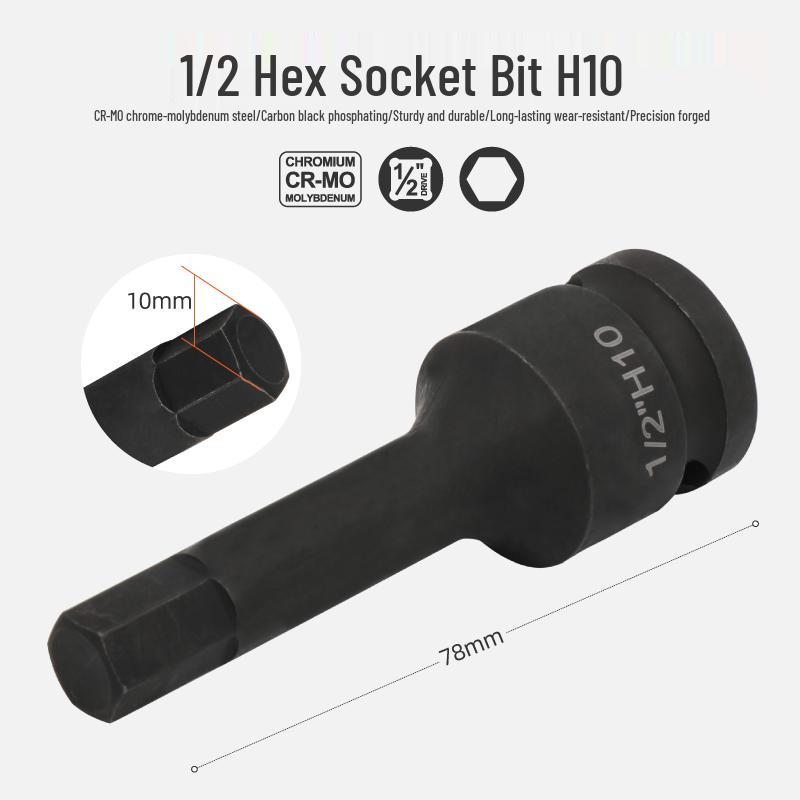 Набор бит для электрогаечного ключа 1/2" с шестигранником и удлинителем - Отверточные головки и головки-торксы S2