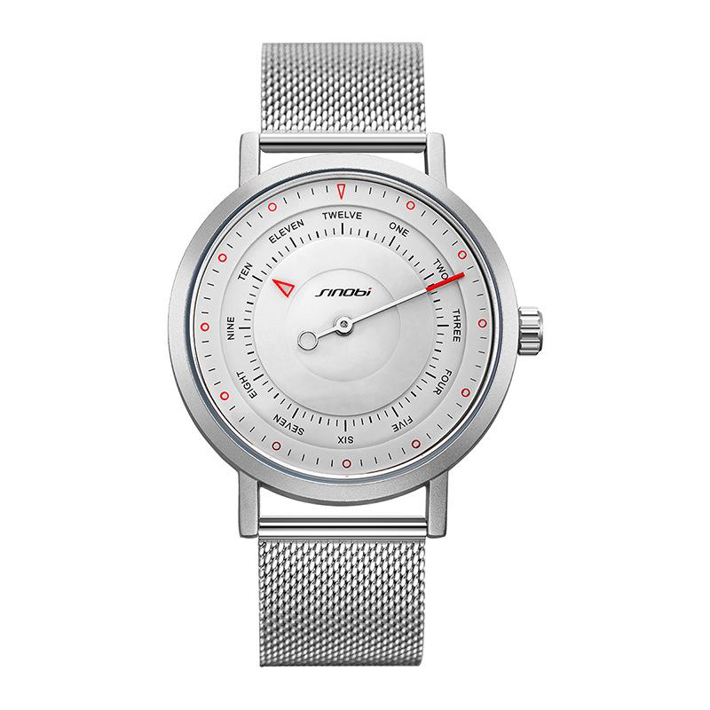 Trendy Men's Fashion Watch Creative Waterproof Wristwatch Casual Leather Strap Quartz Watch for Men
