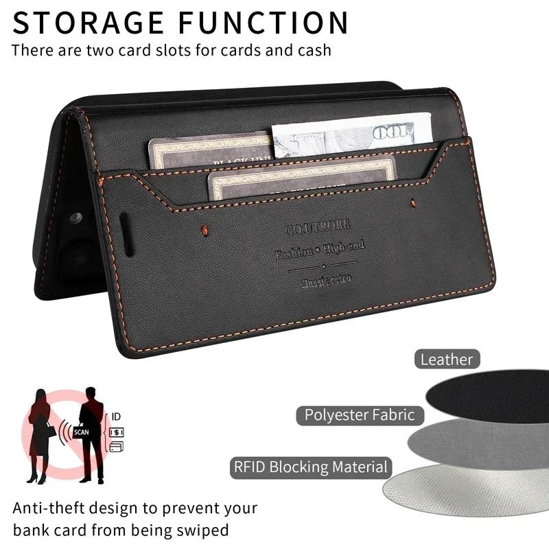 Leather Magnetic FLip Case for iPhone 16 17 Air 15 14 Pro Max 16E 13 12 11 Pro XR XS Max 7 8 Plus SE 2022 Wallet Slot Phone Case