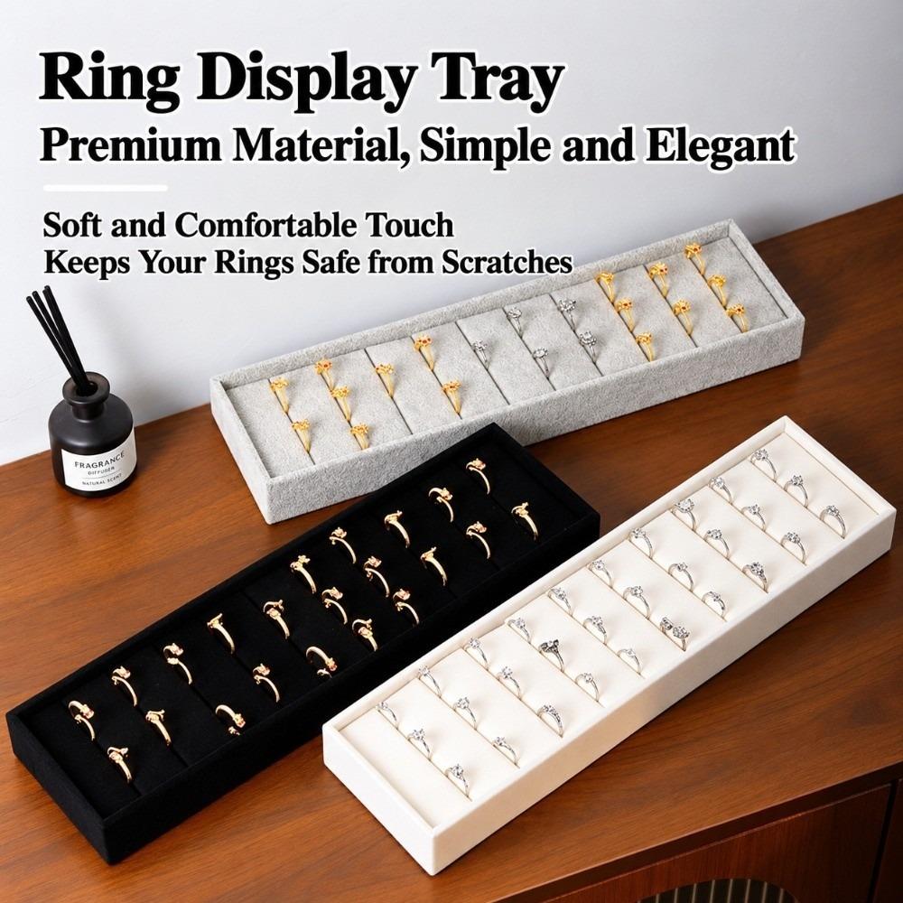 10 Slots Ring Holder Velvet Surface Jewelry Stand New Jewelry Display Tray Retail Showcase