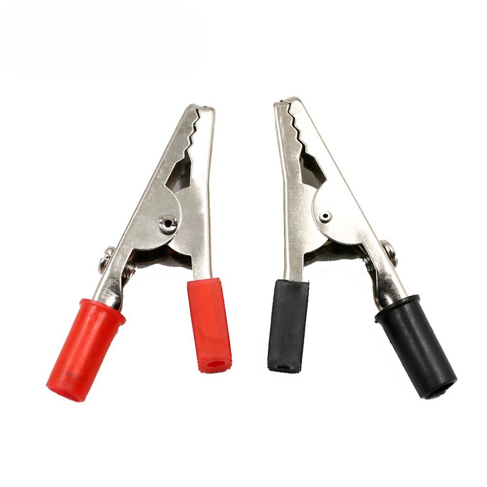 10pcs 50mm Plastic Handle Test Probe Metal Alligator Clips Connector Connect Socket Plug for Battery