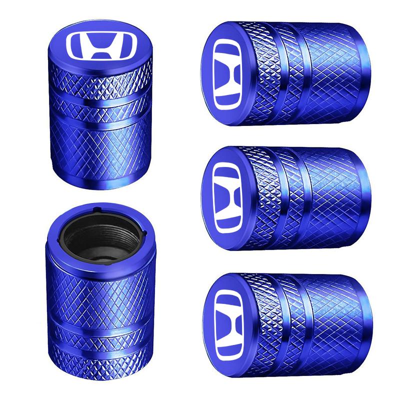 5pcs Aluminum Car Tire Valve Air Port Stem Cover Caps For Honda Fit Jazz GK5 Civic Type-R CRV Pilot Accord HRV Auto Accessories