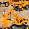 Yellow Car Toys Retro Classic Vehicle Engineering Models Cars Excavator Crane Dump Truck Forklift Kids Car Toys For Boys