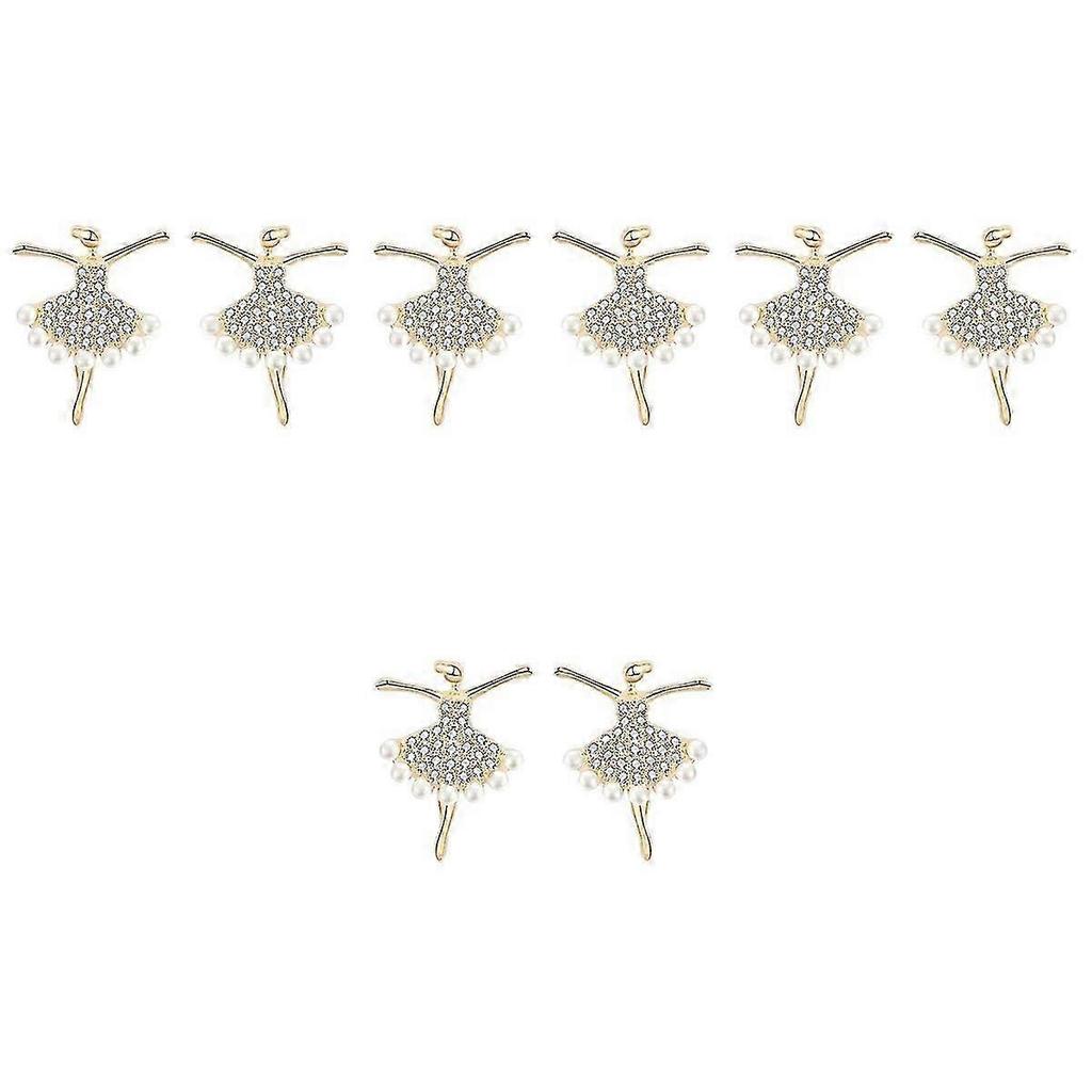 Golden Dancer Figure Earrings For Women Daily Wear Craftsmanship 0.67x0.51 Inches 4 Pairs