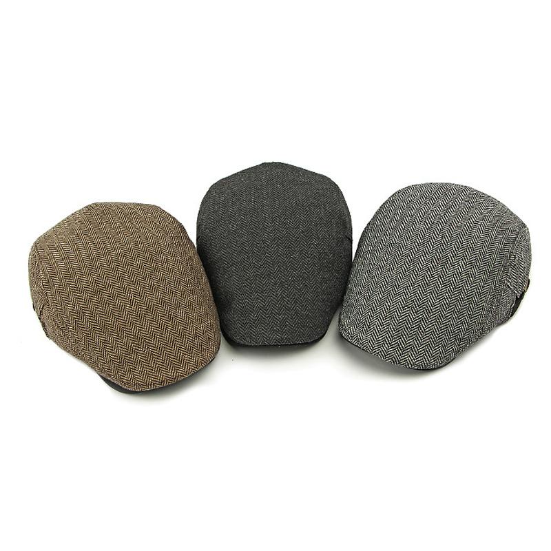 Осенне-зимняя мужская берет британская винтажная кепка с елочкой, теплая шапка маляра