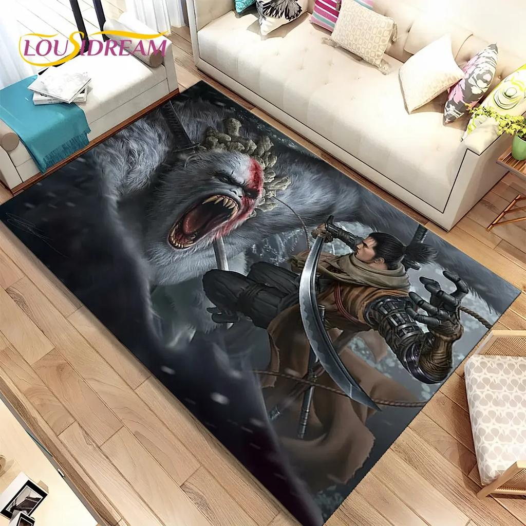 3D HD Sekiro Series Game Gamer Area Rug, Коврик для дома, гостиной, спальни, дивана, коврик для двери, декор, детские игры, нескользящий напольный коврик