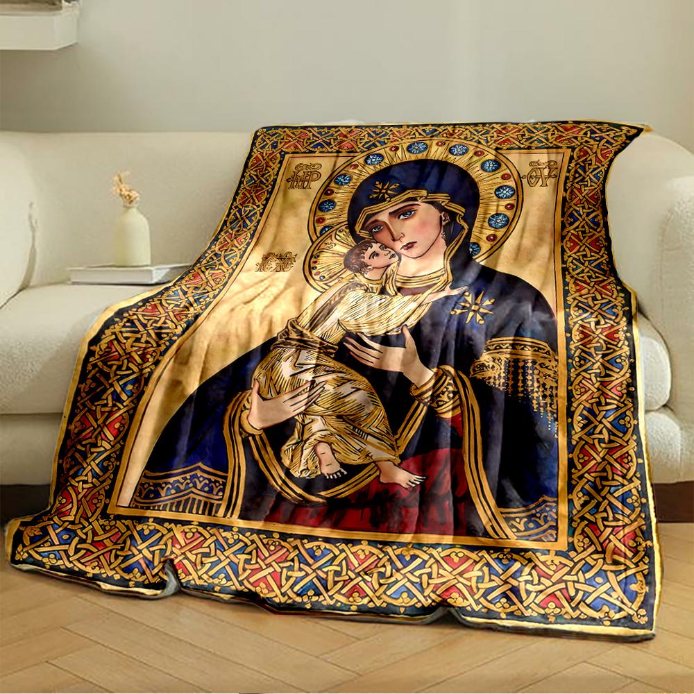 Religious Iconography Blanket DesignFlannel blanket for bedroom, living room, sofa, and nap