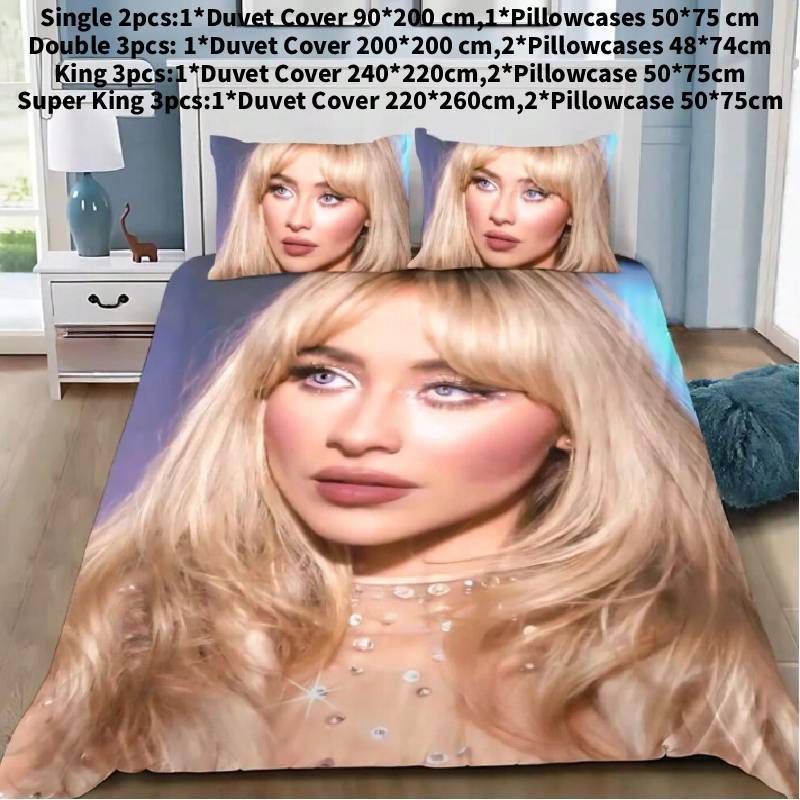 Сабрина Карпентер Пододеяльник Наволочка Постельное белье Набор Мальчик Девочка Украшение Спальня