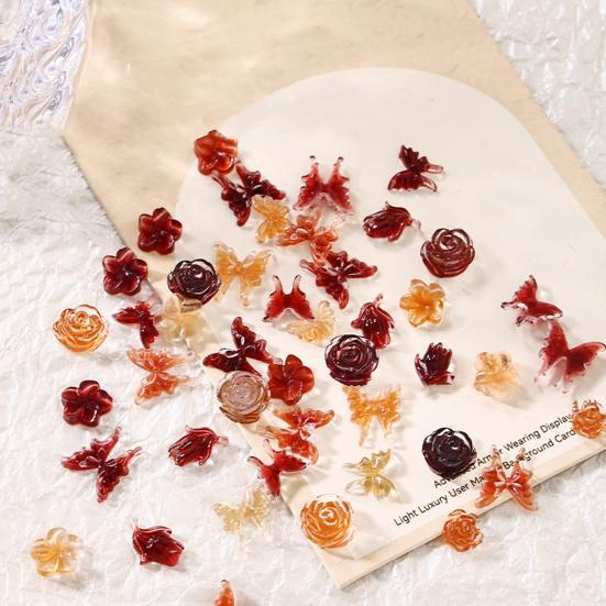 30 шт./пакет смоляные камелия стразы для ногтей красивые прочные банты аксессуары для дизайна ногтей