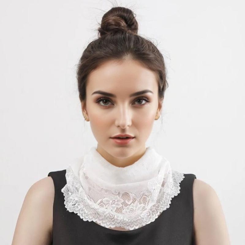 Women Embroidery Pattern Anti-UV Multiple Colors Outdoor Sunscreen Mask Summer Neck Flap Cover Breathable Lace Cycling Accessories