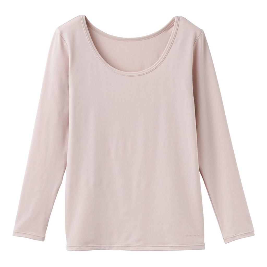 Venex Recovery Home Smoky Size M Women's Wear, U-Neck, 3/4 Sleeve, Innerwear, Pink,