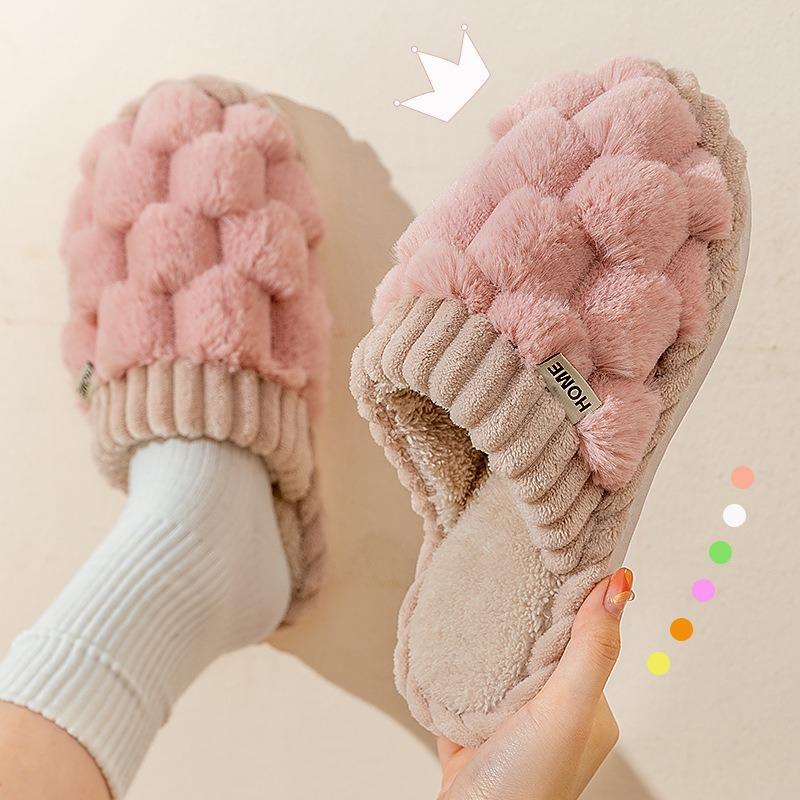 Fashion 2024 Autumn and Winter Fashion New Cotton Slippers for Women Home Couples Home Non-slip Warm Cotton Slippers