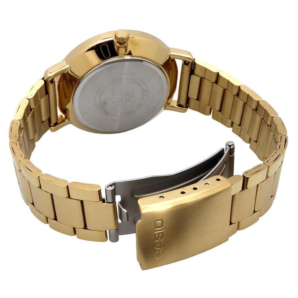 CASIO Quartz Unisex 37mm Watch Gold and White Stainless Steel Band Overseas Model MTP-VT05G-7E