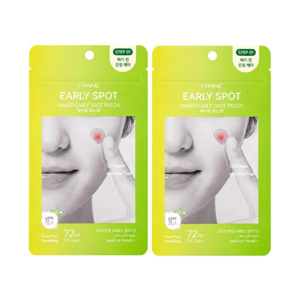 Franz Пластыри от прыщей Naked Spot 72 шт. 3 типа - Ранние / Активные / Темные пятна (10 вариантов)