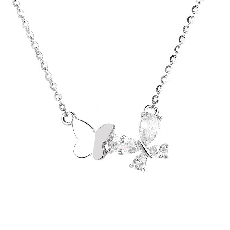 Butterfly Necklace Female Niche Ins Wind Collarbone Chain Flower Light Luxury Spice Girl Temperament Pendant Jewelry