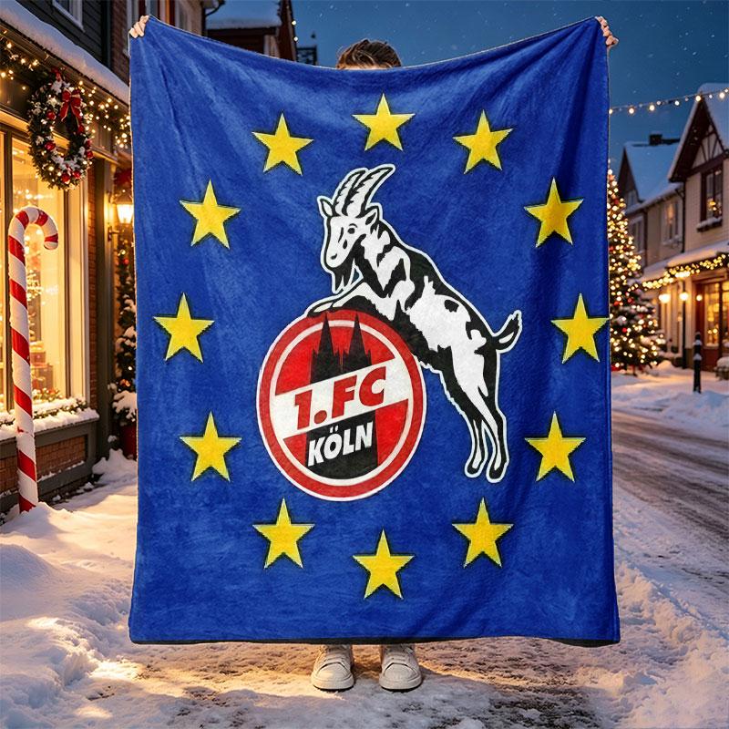 FC Koln Pattern Blanket for Home Decoration, Bed, Sofa, Car Travel, Camping, Suitable for All Seasons, Birthday Christmas Gift