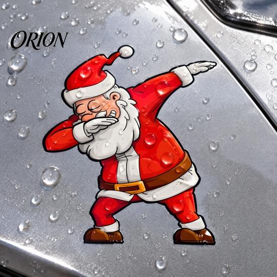 Waterproof Christmas Car Sticker Santa Claus Gesture Sticker, PVC Decal, Self Holiday Party Adhesive Exterior Accessories for Auto Body Windows