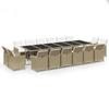 Maison Exclusive - Ensemble à manger de jardin coussins 17pcs Résine tressée Beige