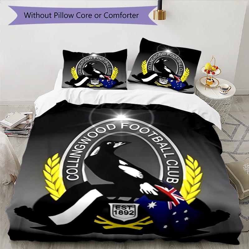3pcs Football Team (47) Design Cover Set - HD Printed Bedding with 1 Cover and 2 Pillowcases - Perfect for Home and Dorm Decor