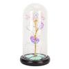 Glass Rose Light Decorative Romantic Beautiful LED Artificial Flower In Glass Dome for Bedroom