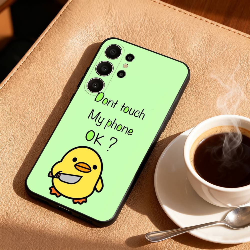 1 шт. Не трогай мой телефон Чехол для телефона для Samsung S26, S25, 24, 23, 22, 30, 21, 10, 9, Ultra, Plus, Lite, FE Мягкий черный чехол