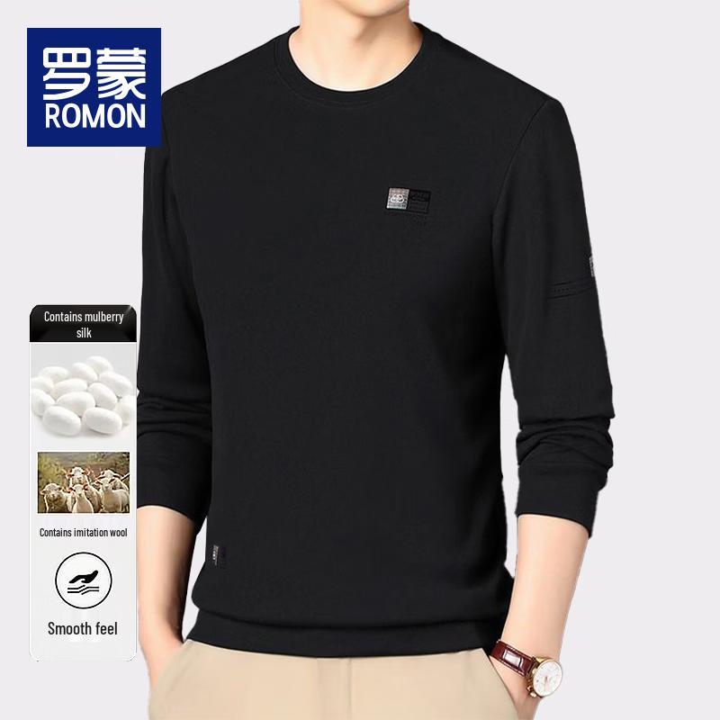 Luomeng Men's Fleece Lined Round Neck Sweatshirt