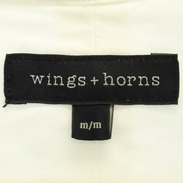 Wings+horns Рубашка с длинным рукавом на пуговицах M белая Мужская Б/у
