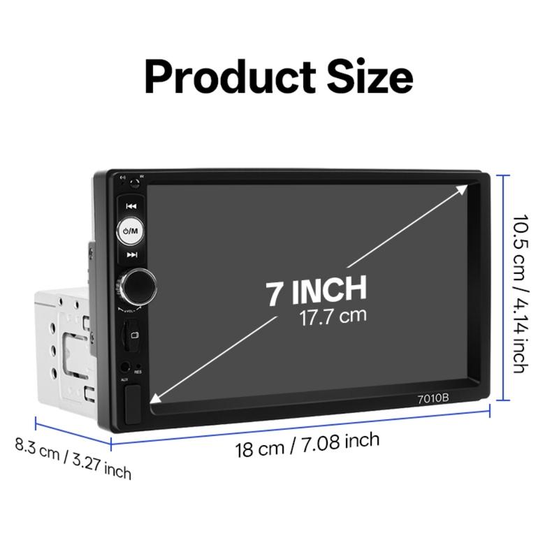 Hippcron 7-inch Car MP5 Radio 1 DIN Multimedia Player USB/TF Interface with Bluetooth and Mirroring Link Optional Rear Camera