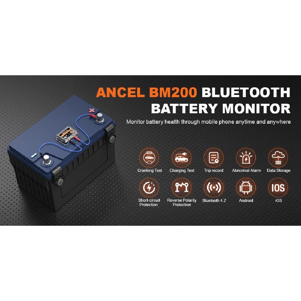 ANCEL BM200 12V Battery Monitor Wireless Bluetooth Car Battery Health APP Monitoring Battery Tester Tools For Android IOS