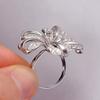 Элегантное бесконечное обручальное кольцо в форме цветка равноденствия для женщин, блестящий бутон цветка с цирконовым камнем, благородное белое кольцо