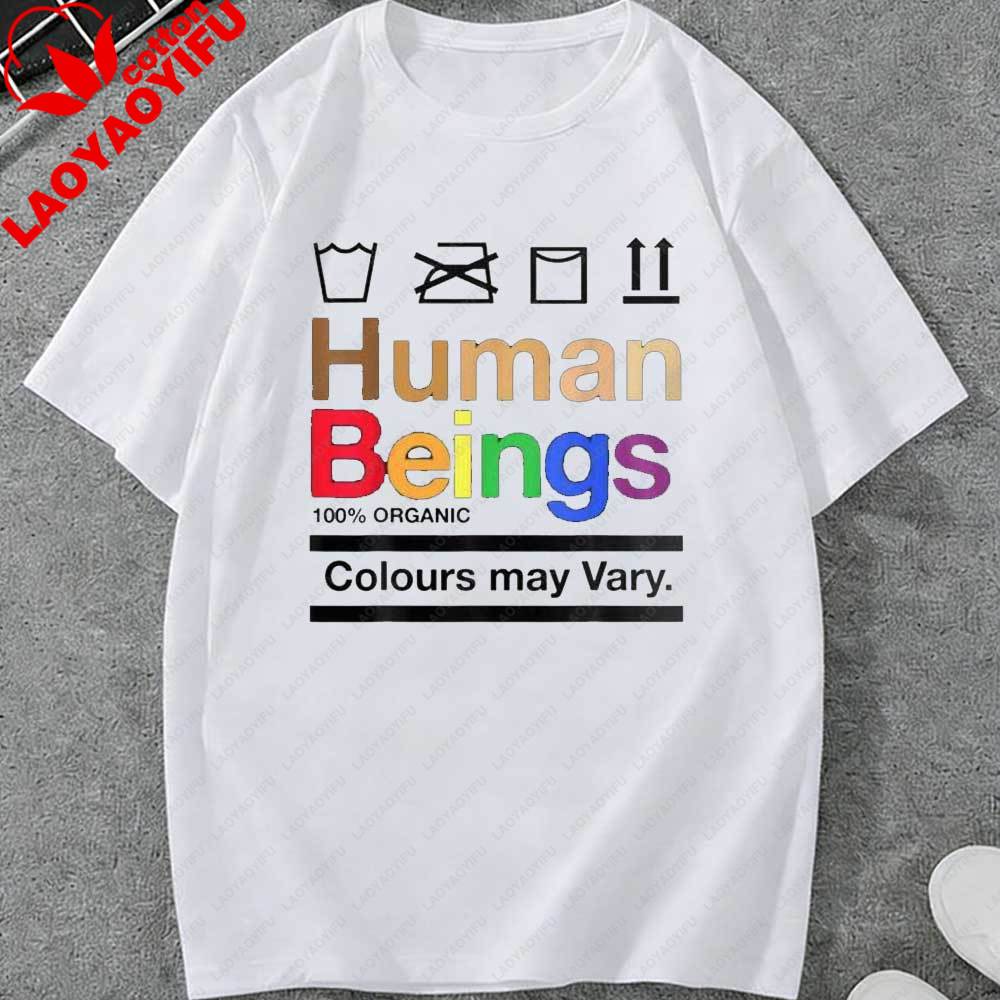 LGBT HuUnisex Beings Colours May Vary T Shirt for Unisex Women Casual Black Short Sleeve Pride Graphic Tees Streetwear Summer Tops