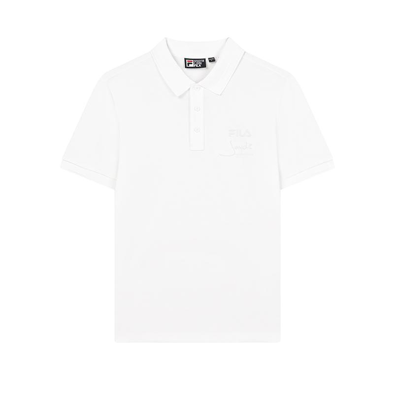 FILA Polo Shirts Men's Cloud White Polo Collar Moderate Straight Fit F11M438121FWT