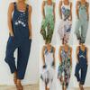 Women's Fashion Summer Sweet Loose Casual Print Retro Strappy Jumpsuit