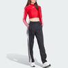 adidas Укороченный топ с длинными рукавами и высоким воротником Originals, 3 полоски, женские топы, красные IR8132