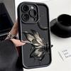 Модный чехол с рисунком луны и бабочки для iPhone 16 Pro Max 15 Plus 14 13 12 Pro 11 TPU мягкий матовый силиконовый противоударный защитный чехол для объектива телефона