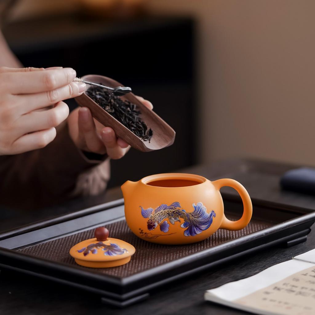 Purple sand gold segment mud discoloration Xishi pot home office ceramic Fengming pot gift box high-end merchandise gifts