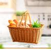 Picnic Basket Fruit Handwoven Organizer Country Storage Hamper Imitation Rattan Woven