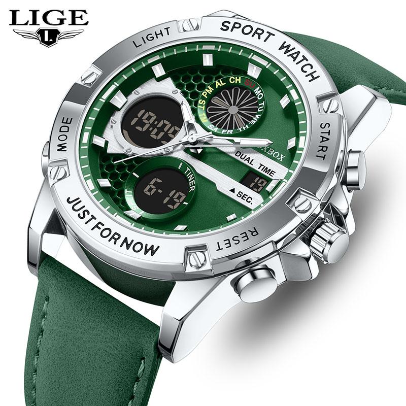 FOXBOX brand luxury watches mens Waterproof Luminous Date Men's watches dual time quartz Men's Gift clock montres hommes
