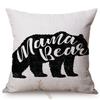 Hand-Painted Letter Animals Poster Design Sofa Throw Pillow Case Dachshund Deer Office Decoration Linen Square Car Cushion Cover
