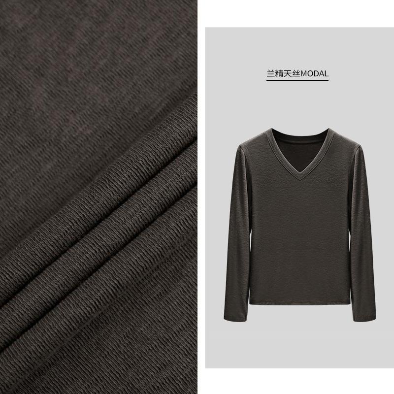 Импортный модал Lenzing Tencel, мягкая восковая облегающая базовая рубашка с длинными рукавами и женская одежда больших размеров на весну и лето