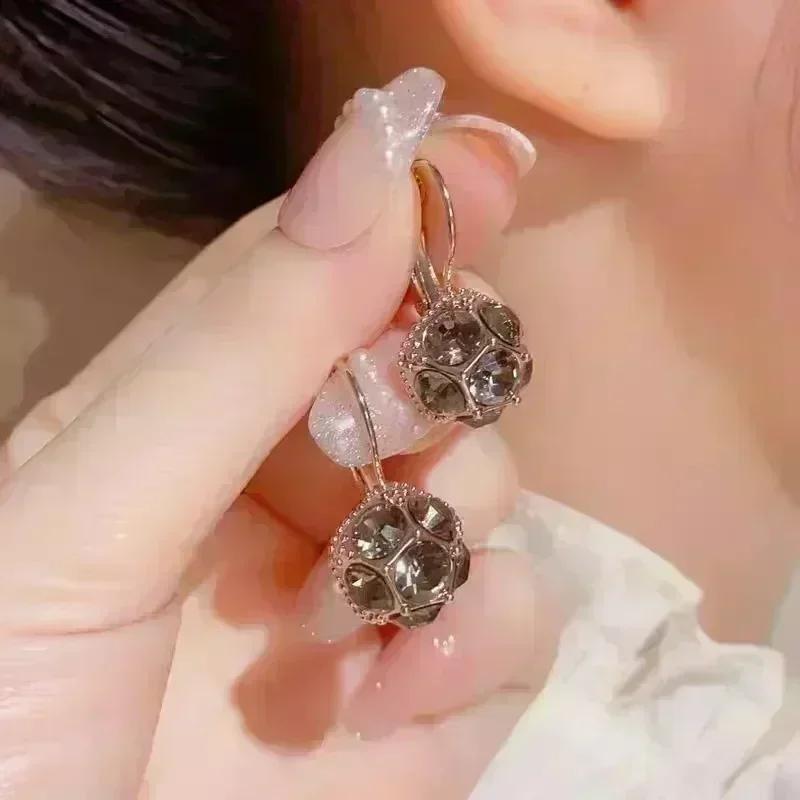 Red Crystal Butterfly Tassel Pendant Earrings for Women able Personalized Daily Accessory Party Jewelry Birthday Gifts