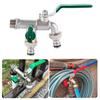 Brass Double Tap Outdoor Faucet with Dual Outlet Valves 1/2-Inch Water Connection Garden Faucet with 3/4'' Threaded