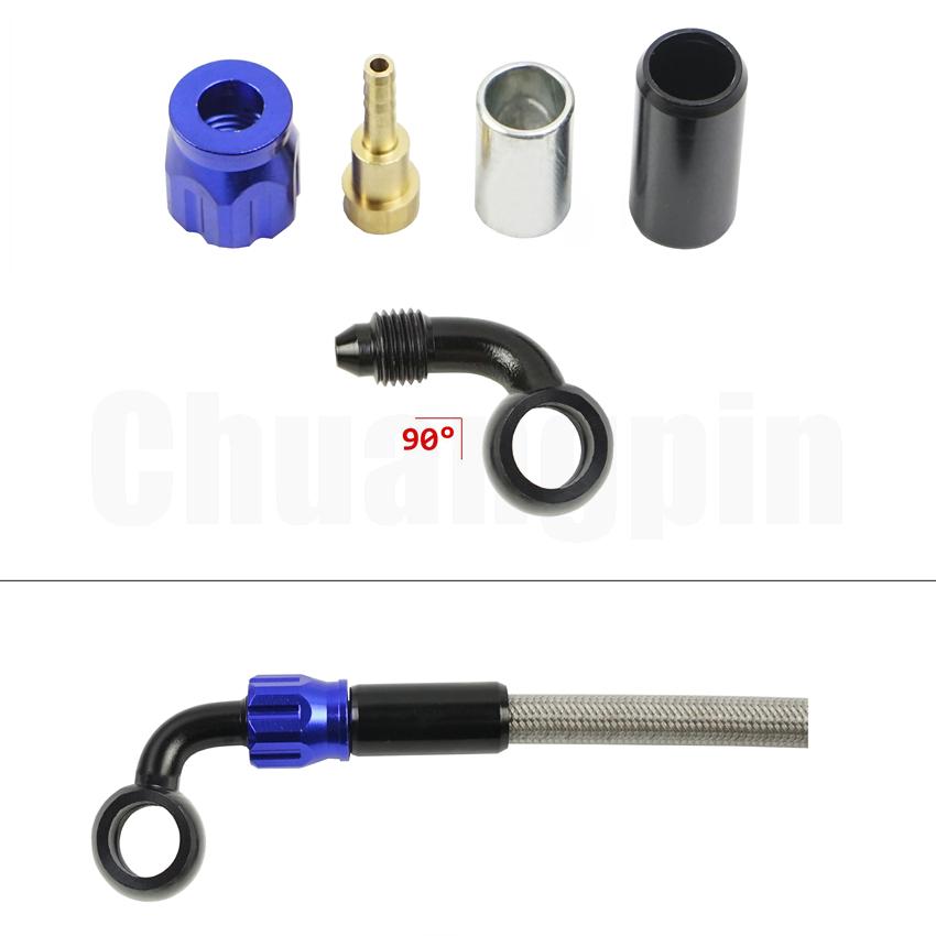 Тормозной фитинг-банджо, алюминиевый мотогидравлический усиленный тормозной масляный шланг сцепления AN3 для мотоцикла, квадроцикла, мотоцикла, багги