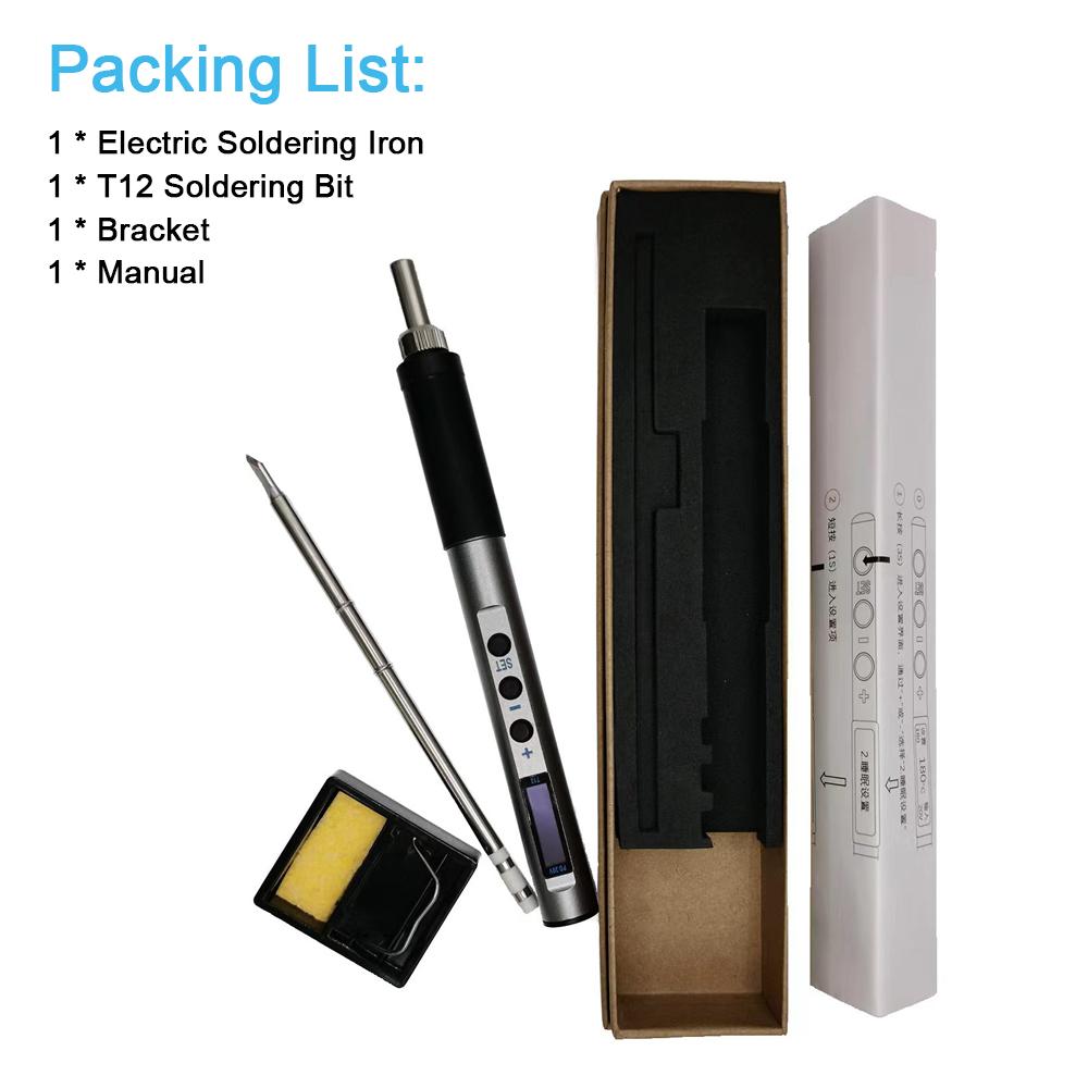 Интеллектуальный электрический паяльник, портативная паяльная станция мощностью 65 Вт, OLED-дисплей, цельнометаллический станок с ЧПУ