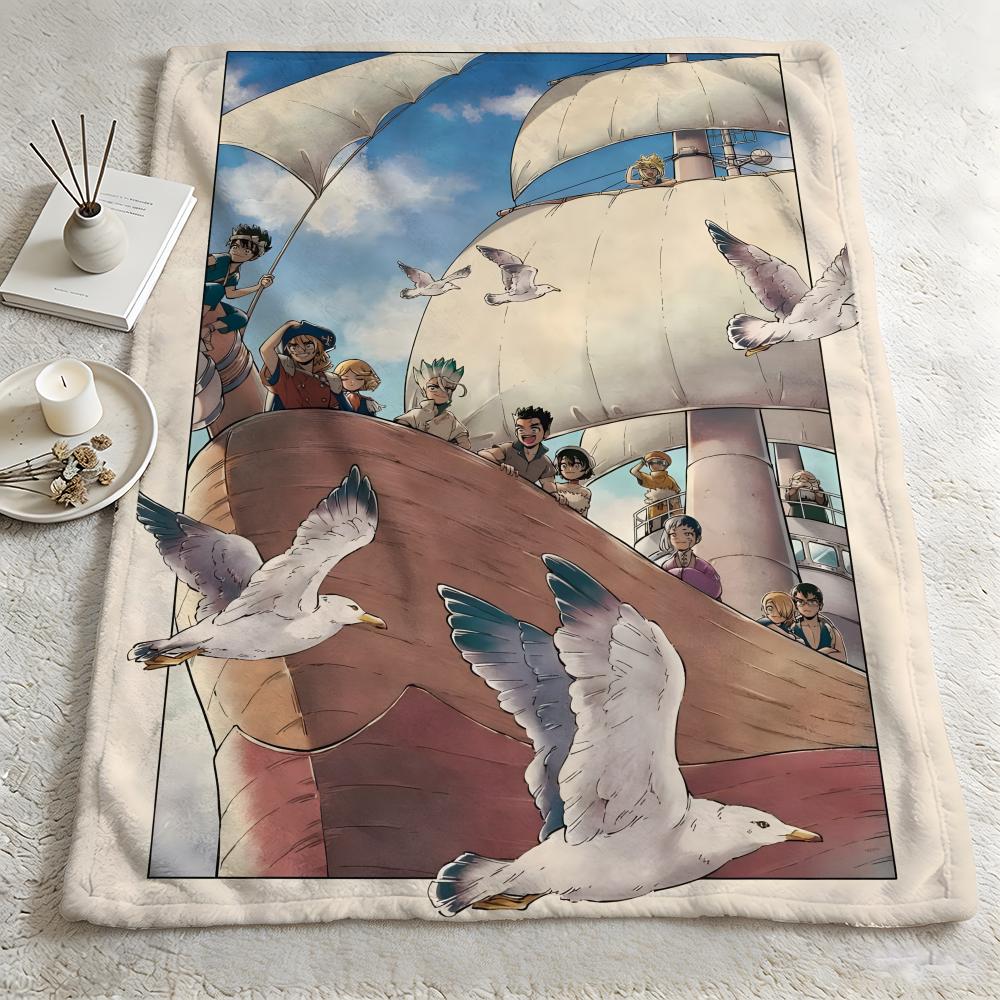 anime DDr STONEE Throw Warm Soft Flannel Blanket Multiuse for Sofa Bed Camping Travel Nap