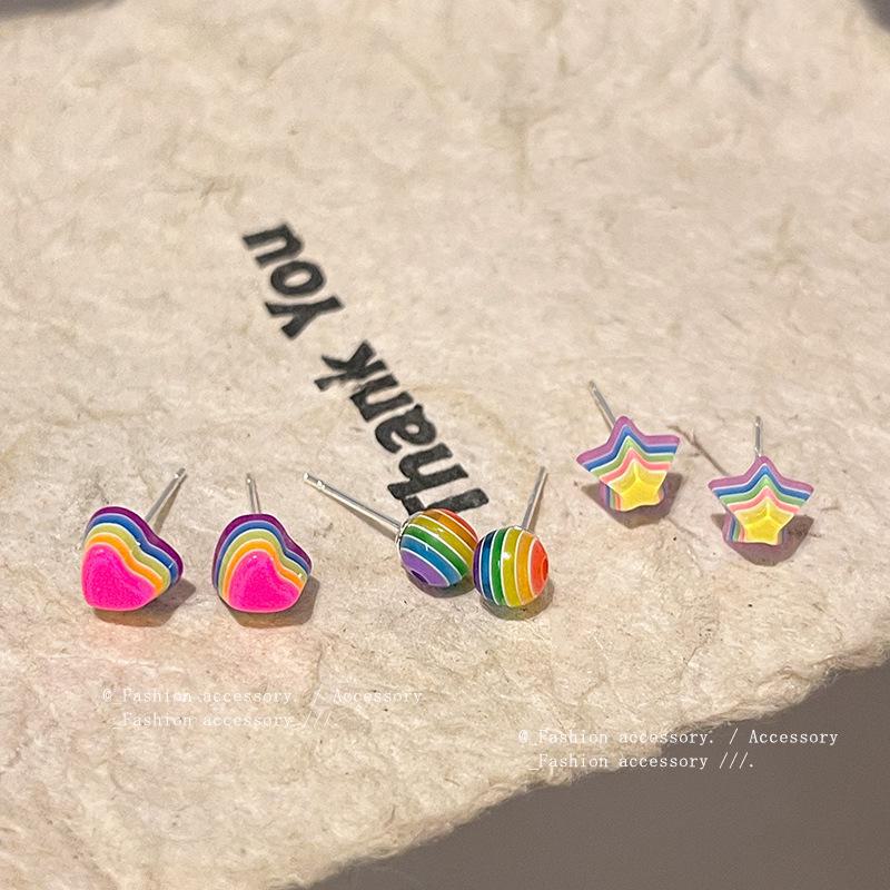 Набор серег Dopamine Candy Rainbow Star для женщин - модный дизайн о любви для студентов и влиятельных лиц