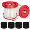 2 шт. 49-90-1900 HEPA-фильтр для беспроводного пылесоса Milwaukee M18 0780-20 0880-20, с 4 пенопластовыми рукавными фильтрами и 1 щеткой