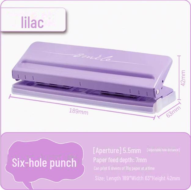 Kedeyou 9170 Adjustable 6-Hole Punch for Loose-Leaf Paper