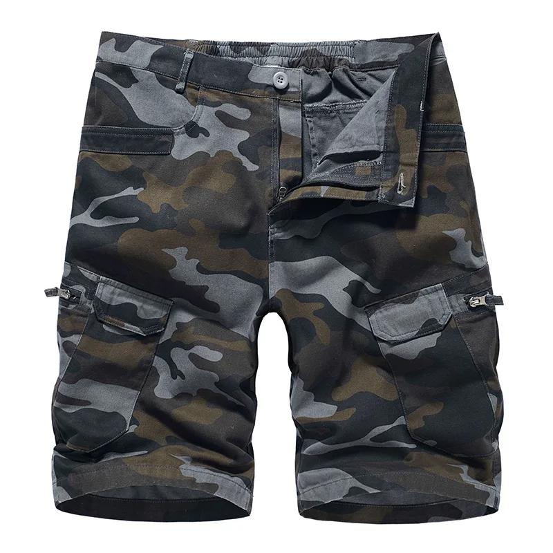 Men Camouflage Cargo Shorts Pockets Summer Camo Men's Short Pants Man Pants Overalls Shorts Male Clothing